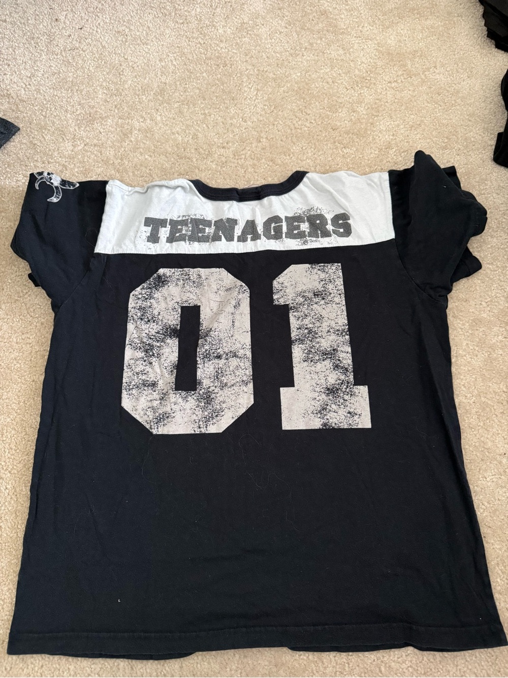 MCR Teenagers Black and White Ringer Tee Large, rare-vintage My Chemical Romance - Picture 3 of 8